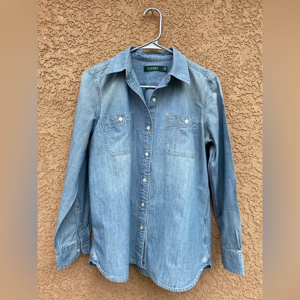 Ralph Lauren Blue Denim Button Down Classic Shirt